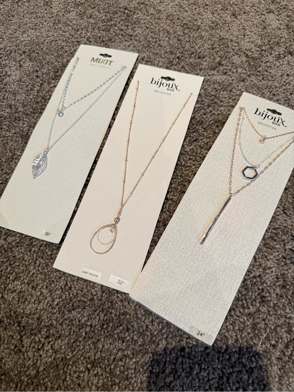Bijoux & Mixit Layered Necklace Set Bundle - Silver and Gold Styles
